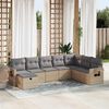vidaXL Set Divano da Giardino 8 pz con Cuscini Beige in Polyrattan