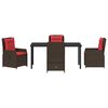 vidaXL Set da Pranzo per Giardino 5 pcs Marrone Poly Rattan