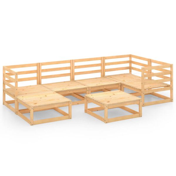 vidaXL Set Divani da Giardino 7 pz in Legno Massello di Pino