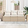 vidaXL Set di divani 3 pcs Beige polyrattan