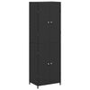 vidaXL Armadietto Portaoggetti da Giardino Nero 59x40x180cm Polyrattan