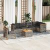 vidaXL Set Divani da Giardino 7 pz con Cuscini Grigio in Polyrattan