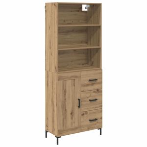 vidaXL Credenza con cassetto Rovere artigianale 69,5 x 34 x 180 cm