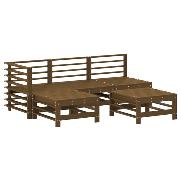 vidaXL Set Salotto da Giardino 5 pz ambra in Legno Massello di Pino