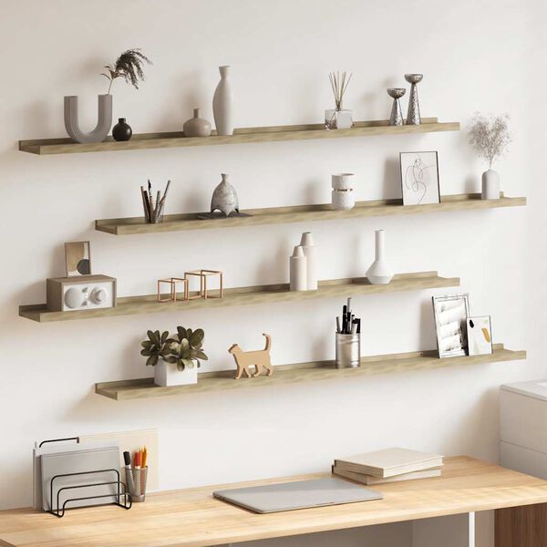 vidaXL Mensole da Parete 4 pz Rovere Sonoma 115x9x3 cm