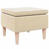 vidaXL Poggiapiedi con Gambe in Legno Crema in Tessuto