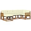 vidaXL Set di divani da esterno 6 pz Naturale e Crema