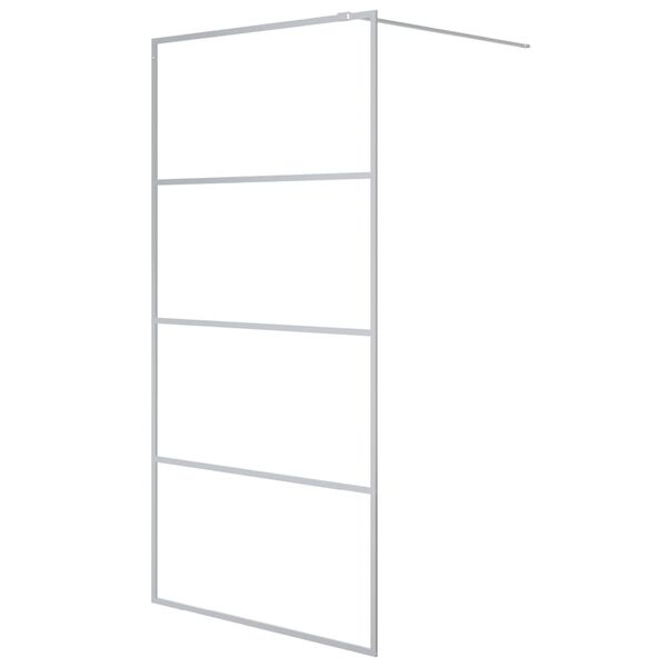 vidaXL Parete Doccia Walk in Argento 100x195 cm Vetro Trasparente ESG