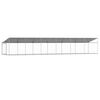 vidaXL Gabbia Cani con Tetto e Porta Grigia 12x2x2 m Acciaio Zincato