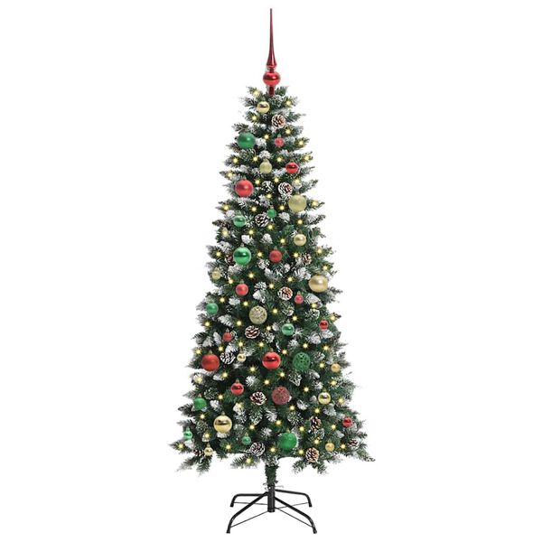 vidaXL Albero di Natale artificiale con 150 LED Verde 66 x 66 x 150 cm