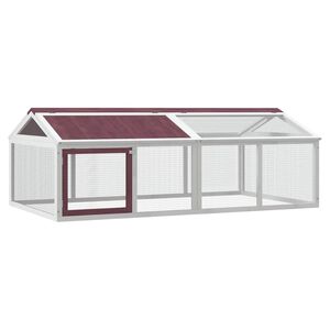 vidaXL Box per Animali Moka 200x112,5x74 cm in Legno Massello di Pino