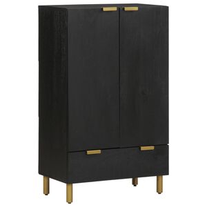 vidaXL Credenza Nera 60x33x100 cm in Legno Multistrato