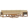 vidaXL Set di divani da esterno con cuscino 6 pcs Naturale e Beige