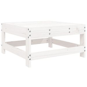 vidaXL Poggiapiedi da Giardino Bianco in Legno Massello di Pino