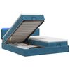 vidaXL Letto Ottomano con Materasso e LED Blu scuro 160 x 200 cm