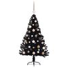 vidaXL Albero di Natale artificiale con luci integrate Nero 120 cm PVC