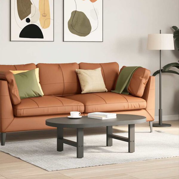 vidaXL Gambe per Tavolino da Caff&egrave; Antracite 2 pz 50x(30-31) cm Acciaio