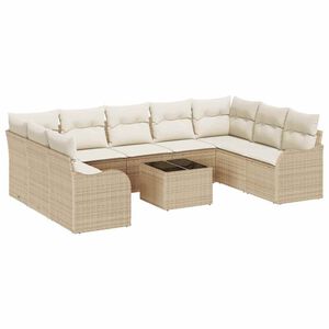 vidaXL Set Divano da Giardino Beige polyrattan