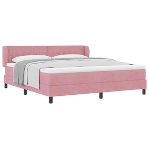 vidaXL Letto a molle con testiera Rosa 180 x 200 cm Velluto