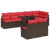 vidaXL Set Divano da Giardino 9 pz Marrone Poly Rattan