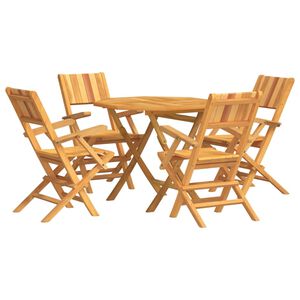 vidaXL Set da Pranzo per Giardino 5 pz in Legno Massello di Teak