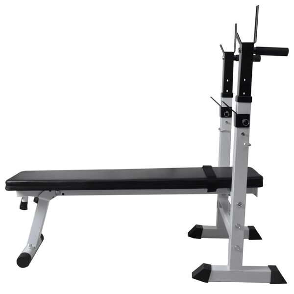 vidaXL Panca Reclinabile con Rack Bilanciere e Set Manubri 120 kg