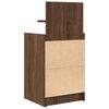 vidaXL Comodini con 2 Cassetti 2 pz Rovere Marrone 38x34x80 cm