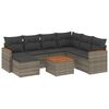 vidaXL Set Divano da Giardino 8 pz con Cuscini Grigio in Polyrattan