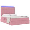 vidaXL Letto con contenitore e LED con led Rosa 140 x 200 cm Velluto