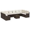 vidaXL Set Divano da Giardino Marrone 55 x 55 x 37 cm polyrattan