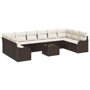 vidaXL Set Divano da Giardino Marrone 55 x 55 x 37 cm polyrattan