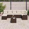 vidaXL Set Divano da Giardino 8 pcs Marrone e bianco Poly Rattan