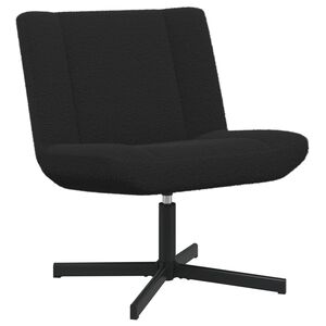 vidaXL Sedia girevole Nero 63 x 75 x 76 cm Pelle di Pecora