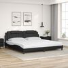 vidaXL Letto Viana con Materasso Nero 200x200 cm in Similpelle