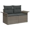 vidaXL Set Divano da Giardino con cuscino 5 pcs Grigio Poly Rattan