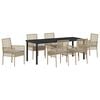 vidaXL Set da Pranzo per Giardino 7 pz Beige polyrattan