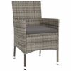vidaXL Set da Pranzo da Giardino 11pz con Cuscini in Polyrattan Grigio