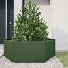vidaXL Fioriera da Giardino Verde Oliva Esagono 138x120x45 cm Acciaio