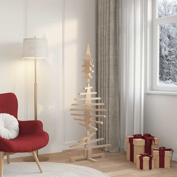 vidaXL Albero di Natale in legno per decorazioni 150 cm in legno massello di pino