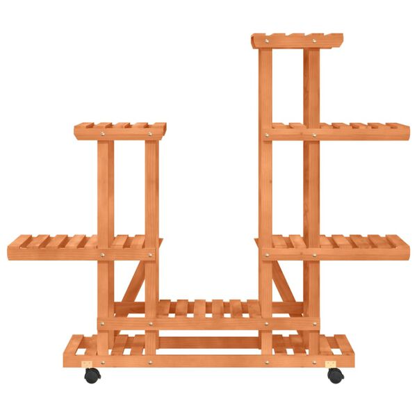 vidaXL Portafiori con Ruote 95x25x101 cm in Legno Massello di Abete