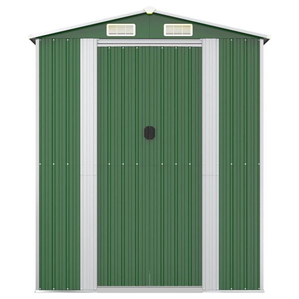 vidaXL Capanno da Giardino Verde 192x855x223 cm Acciaio Zincato