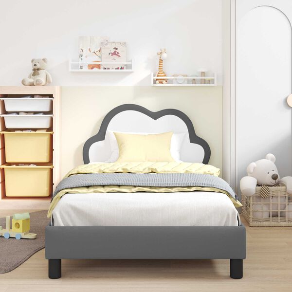 vidaXL Struttura letto bambini con testata Grigio chiaro 90 x 200 cm