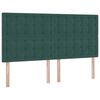 vidaXL Letto con Contenitore Verde Scuro 200 x 200 cm Velluto