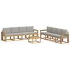 vidaXL Set di divani da esterno 9 pz Bianco e Grigio Chiaro Poliestere