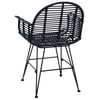 vidaXL Sedia da pranzo 2 pcs Nero 44 x 44 x 74 cm Rattan e Ferro