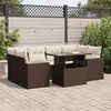 vidaXL Set Divani da Giardino 7 pz con Cuscini Marrone in Polyrattan