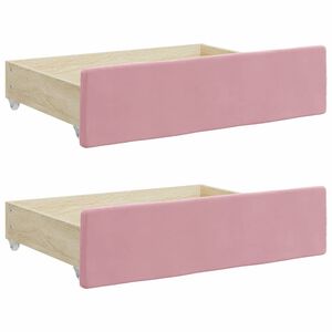 vidaXL Cassetti da Letto 2pz Rosa in Legno Multistrato e Velluto