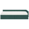 vidaXL Struttura Letto Angolare con Materasso 2 pcs Verde Tessuto