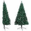 vidaXL Albero di Natale a Met&agrave; Preilluminato con Palline Verde 180 cm