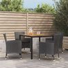 vidaXL Set da Pranzo da Giardino 5 pz Nero con Cuscini in Polyrattan